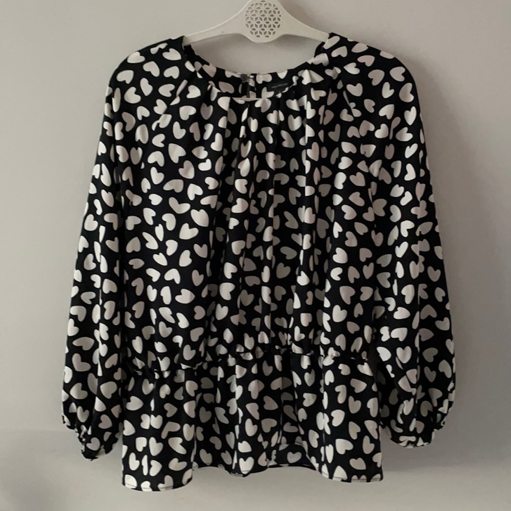 Ann Taylor Heart Design 3/4th Sleeved Blouse.